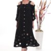 Premium Cold Shoulder Dress with Eyelet Details Premium Cold Shoulder Dress with Eyelet Details