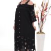 Premium Cold Shoulder Dress with Eyelet Details Premium Cold Shoulder Dress with Eyelet Details