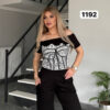 Women's Graphic Crop Top & Wide Leg Pants Set Women's Graphic Crop Top & Wide Leg Pants Set