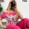 Women's Graphic Crop Top & Wide Leg Pants Set Women's Graphic Crop Top & Wide Leg Pants Set
