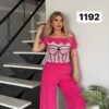 Women's Graphic Crop Top & Wide Leg Pants Set Women's Graphic Crop Top & Wide Leg Pants Set