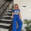 Women's Graphic Crop Top & Wide Leg Pants Set Women's Graphic Crop Top & Wide Leg Pants Set