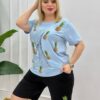Premium Pineapple Print Cotton T-Shirt & Shorts Set