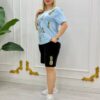 Premium Pineapple Print Cotton T-Shirt & Shorts Set