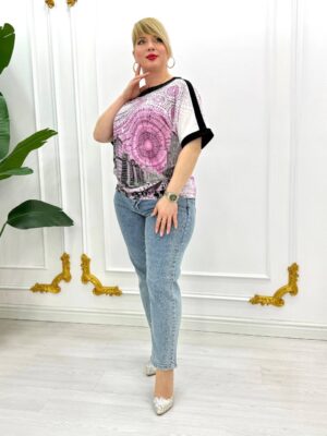 Premium Pink Graphic Print Blouse - Wholesale