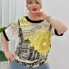 Premium Pink Graphic Print Blouse - Wholesale Premium Pink Graphic Print Blouse - Wholesale