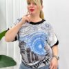 Premium Pink Graphic Print Blouse - Wholesale Premium Pink Graphic Print Blouse - Wholesale