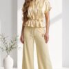 Women's Premium Two-Piece Set - Top and Wide Leg Pants