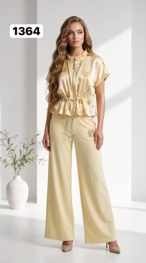 Women's Premium Two-Piece Set - Top and Wide Leg Pants Women's Premium Two-Piece Set - Top and Wide Leg Pants