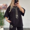 Black Luxury Printed Top & Bottom Set Black Luxury Printed Top & Bottom Set