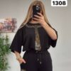 Black Luxury Printed Top & Bottom Set Black Luxury Printed Top & Bottom Set