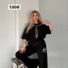 Black Luxury Printed Top & Bottom Set Black Luxury Printed Top & Bottom Set