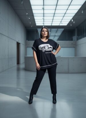 Premium Black Blouse with Embellished Print - Wholesale B2B Premium Black Blouse with Embellished Print - Wholesale B2B