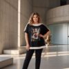 Premium Graphic Blouse with Contrast Trim Premium Graphic Blouse with Contrast Trim