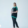 Premium Graphic Blouse with Contrast Trim Premium Graphic Blouse with Contrast Trim
