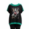Premium Graphic Blouse with Contrast Trim Premium Graphic Blouse with Contrast Trim