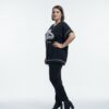 Premium Black Blouse with Embellished Print - Wholesale B2B