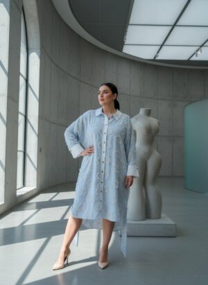 Premium Linen Blend Shirt Dress