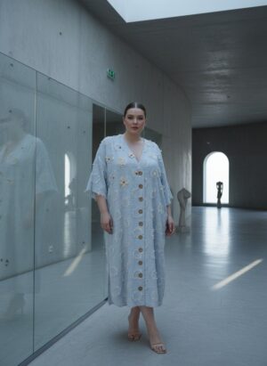 LAVELINA3656 Premium Linen Button Dress