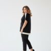 Premium Graphic Blouse with Contrast Trim Premium Graphic Blouse with Contrast Trim