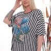Premium Striped Graphic Blouse - Wholesale Fashion Top Premium Striped Graphic Blouse - Wholesale Fashion Top