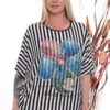 Premium Striped Graphic Blouse - Wholesale Fashion Top Premium Striped Graphic Blouse - Wholesale Fashion Top
