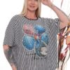 Premium Striped Graphic Blouse - Wholesale Fashion Top Premium Striped Graphic Blouse - Wholesale Fashion Top