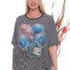 Premium Striped Graphic Blouse - Wholesale Fashion Top Premium Striped Graphic Blouse - Wholesale Fashion Top