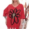 Premium Floral Sequin Blouse with Fringe Hem Premium Floral Sequin Blouse with Fringe Hem
