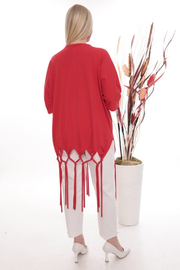 Premium Floral Sequin Blouse with Fringe Hem Premium Floral Sequin Blouse with Fringe Hem