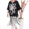 Premium Floral Sequin Blouse with Fringe Hem Premium Floral Sequin Blouse with Fringe Hem