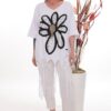 Premium Floral Sequin Blouse with Fringe Hem Premium Floral Sequin Blouse with Fringe Hem
