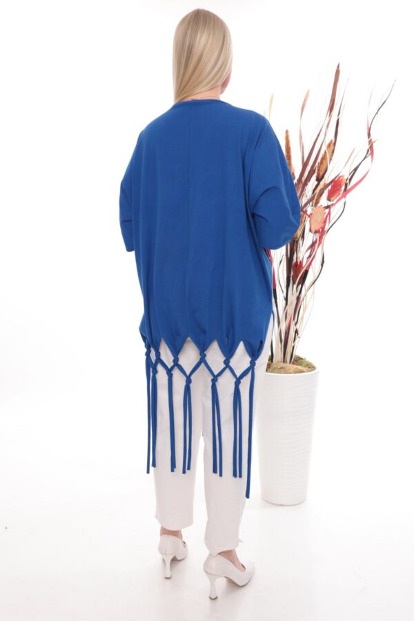 Premium Floral Sequin Blouse with Fringe Hem Premium Floral Sequin Blouse with Fringe Hem