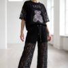TATU Black Lace T-Shirt & Pants Set