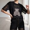 TATU Black Lace T-Shirt & Pants Set