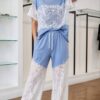 TATU Black Lace T-Shirt & Pants Set