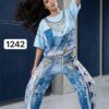 Premium Denim Two-Piece Set with Chain Detail Premium Denim Two-Piece Set with Chain Detail