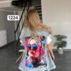 TATU1224 Distressed Denim Vest with Graphic Prints TATU1224 Distressed Denim Vest with Graphic Prints