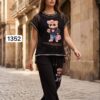 Women's Designer Bear Graphic T-Shirt & Pants Set Women's Designer Bear Graphic T-Shirt & Pants Set