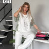 Premium White Beaded Top & Bottom Set - Wholesale Fashion Premium White Beaded Top & Bottom Set - Wholesale Fashion