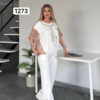 Premium White Beaded Top & Bottom Set - Wholesale Fashion Premium White Beaded Top & Bottom Set - Wholesale Fashion