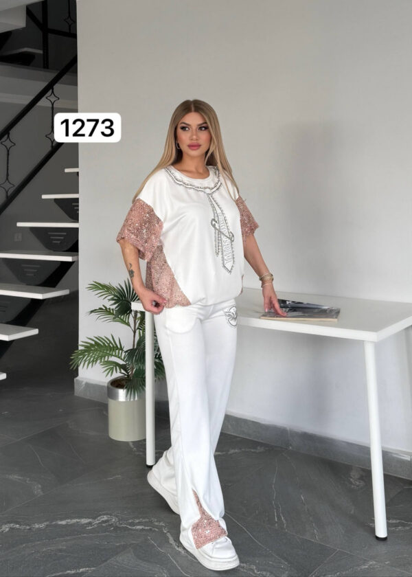 Premium White Beaded Top & Bottom Set - Wholesale Fashion Premium White Beaded Top & Bottom Set - Wholesale Fashion