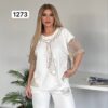 Premium White Beaded Top & Bottom Set - Wholesale Fashion Premium White Beaded Top & Bottom Set - Wholesale Fashion