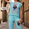 Women's Designer Bear Graphic T-Shirt & Pants Set Women's Designer Bear Graphic T-Shirt & Pants Set