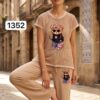 Women's Designer Bear Graphic T-Shirt & Pants Set Women's Designer Bear Graphic T-Shirt & Pants Set