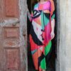 Colorful Abstract Print Dress ROZZER4055 Colorful Abstract Print Dress ROZZER4055