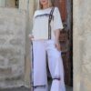 Premium White Two-Piece Set with Stripe Detailing Premium White Two-Piece Set with Stripe Detailing