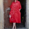 Oversized Dandelion Print Shirtdress Oversized Dandelion Print Shirtdress