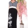 Premium Striped Maxi Dress with Floral Print Premium Striped Maxi Dress with Floral Print