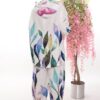 Watercolor Leaf Print Hooded Tunic Top & Bottom Set Watercolor Leaf Print Hooded Tunic Top & Bottom Set